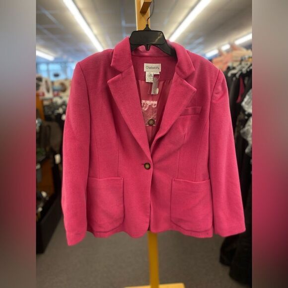 Chadwick's Sz. 10 Petite Pink Wool Blend Jacket - Picture 1 of 4